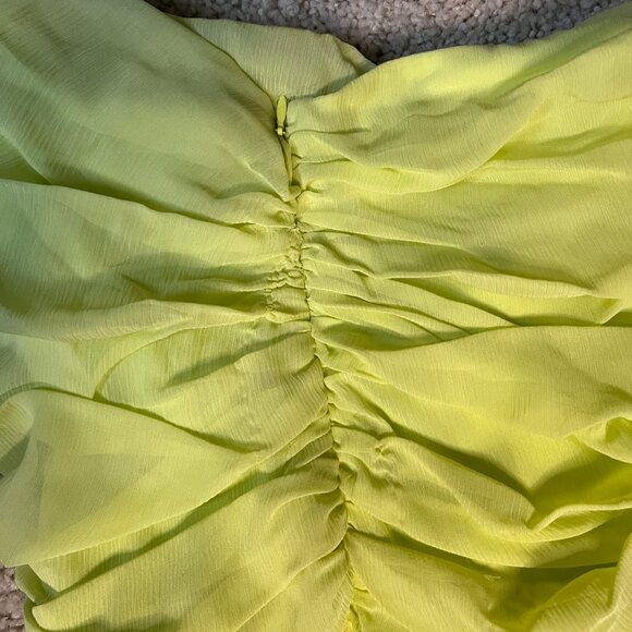 Mara Hoffman Neon Lime One-Shoulder Ruched Chiffon Dress – Size 0, NWT - Picture 8 of 8